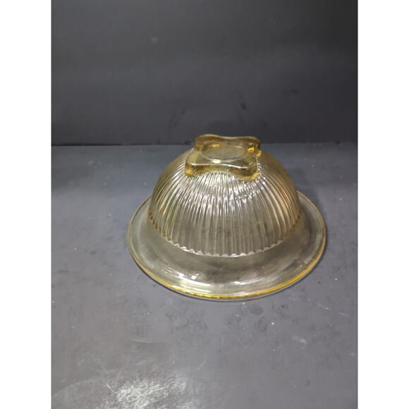 Federal Glass Amber Yellow Ribbed Mixing Bowl, 7.5" Nested Bowl, Vtg Kitchenware - Picture 4 of 8